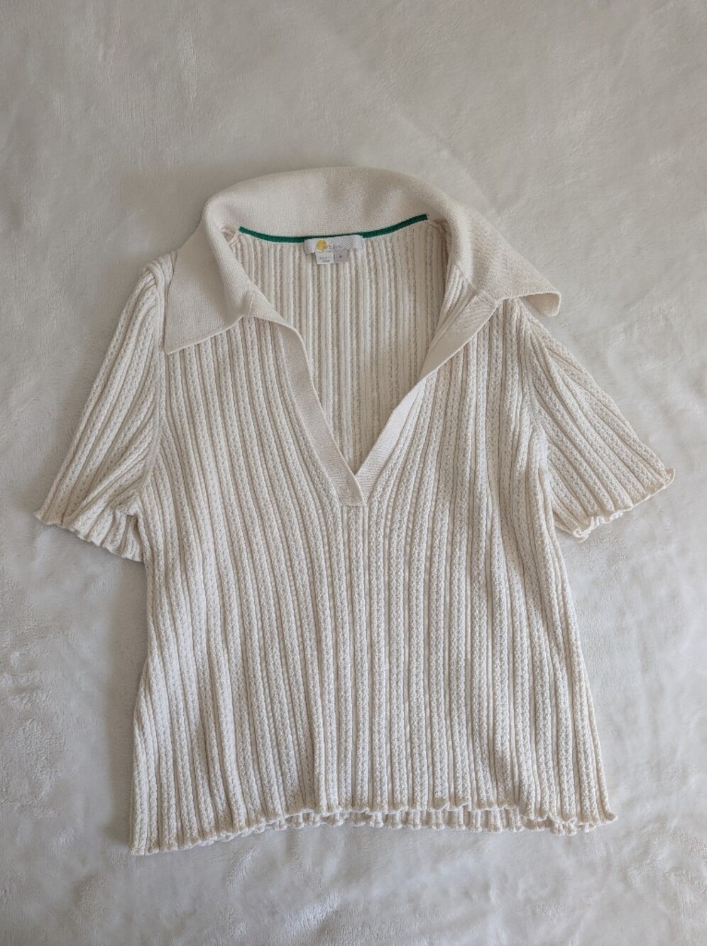 Boden White Textured Top